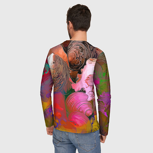 Мужской лонгслив Стилизованная композиция из океанских ракушек / 3D-принт – фото 4