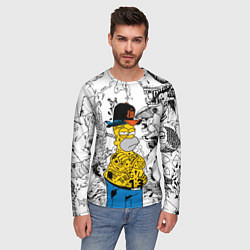 Лонгслив мужской Гомер Симпсон - ярый головорез!, цвет: 3D-принт — фото 2