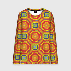 Лонгслив мужской Оранжевый калейдоскоп, цвет: 3D-принт