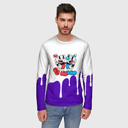 Лонгслив мужской Cuphead потёки, цвет: 3D-принт — фото 2