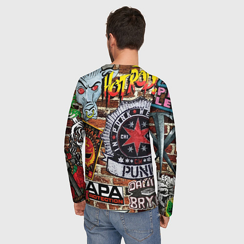 Мужской лонгслив Simpsons & Punks not dead! Motto! / 3D-принт – фото 4