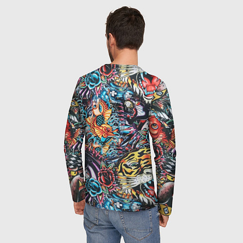 Мужской лонгслив Татуировки / 3D-принт – фото 4