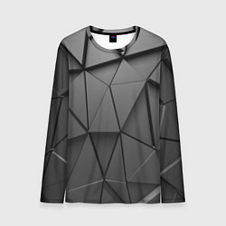 Лонгслив мужской Треугольники серые, цвет: 3D-принт