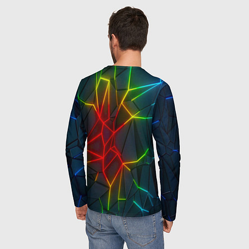 Мужской лонгслив Семицветный перелив / 3D-принт – фото 4