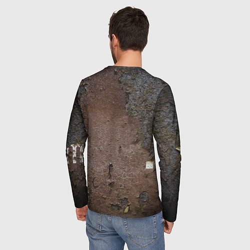Мужской лонгслив Номер 99 на ржавом металле / 3D-принт – фото 4