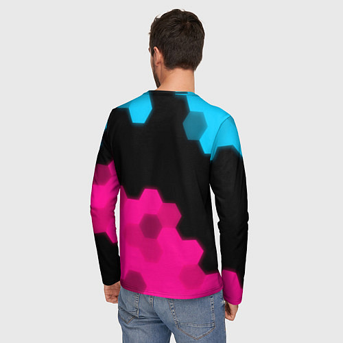 Мужской лонгслив Mini - neon gradient: символ сверху / 3D-принт – фото 4