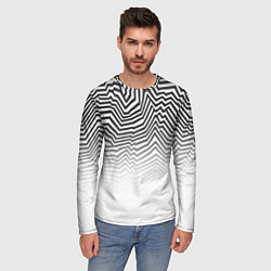 Лонгслив мужской Гипнотические узоры, градиент, цвет: 3D-принт — фото 2