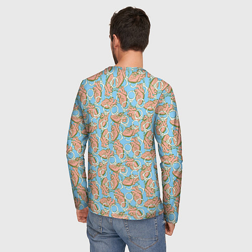 Мужской лонгслив Сердце и наручники / 3D-принт – фото 4