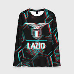 Лонгслив мужской Lazio FC в стиле glitch на темном фоне, цвет: 3D-принт