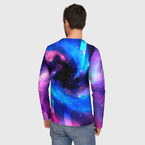 Мужской лонгслив Doom неоновый космос / 3D-принт – фото 4