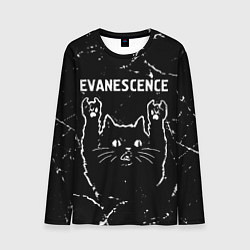 Лонгслив мужской Группа Evanescence и рок кот, цвет: 3D-принт