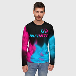 Лонгслив мужской Infiniti - neon gradient: символ сверху, цвет: 3D-принт — фото 2