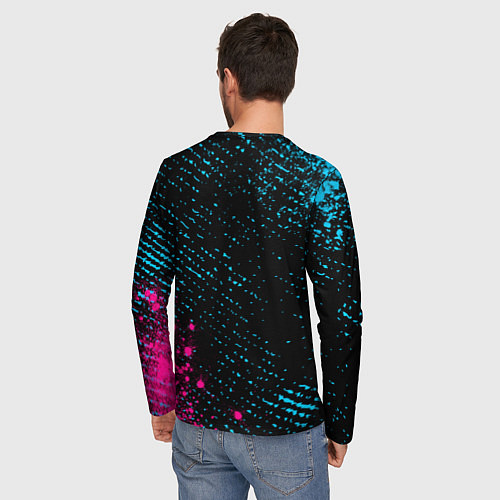 Мужской лонгслив Motorhead - neon gradient: надпись, символ / 3D-принт – фото 4