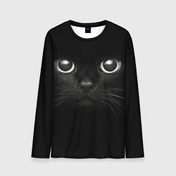 Лонгслив мужской Взгляд чёрного кота, цвет: 3D-принт