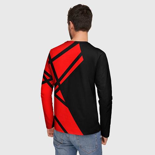 Мужской лонгслив Cyberpunk 2077 - Надпись Samurai / 3D-принт – фото 4