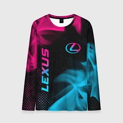 Мужской лонгслив Lexus - neon gradient: надпись, символ