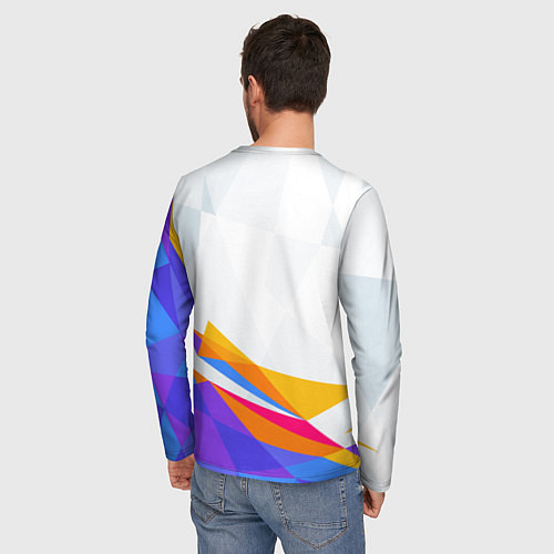 Мужской лонгслив Barcelona цветные геометрии / 3D-принт – фото 4