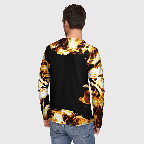 Мужской лонгслив Crystal Castles рок кот и огонь / 3D-принт – фото 4