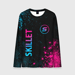 Мужской лонгслив Skillet - neon gradient: надпись, символ