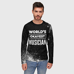 Лонгслив мужской Worlds okayest musician - dark, цвет: 3D-принт — фото 2