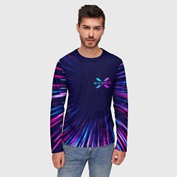 Лонгслив мужской Exeed neon speed lines, цвет: 3D-принт — фото 2