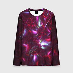 Лонгслив мужской Светящиеся перья - красный цвет, цвет: 3D-принт