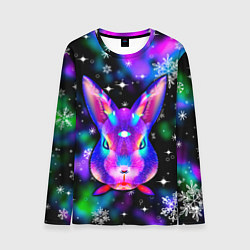 Лонгслив мужской Неоновый кролик, цвет: 3D-принт