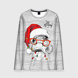 Лонгслив мужской Be merry, fish with red glasses, цвет: 3D-принт