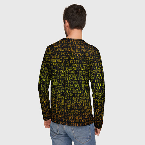 Мужской лонгслив Золотой рунический алфавит / 3D-принт – фото 4