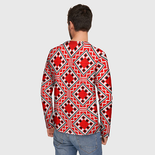 Мужской лонгслив Белорусская вышивка - орнамент / 3D-принт – фото 4