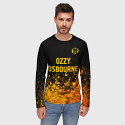 Лонгслив мужской Ozzy Osbourne - gold gradient: символ сверху, цвет: 3D-принт — фото 2