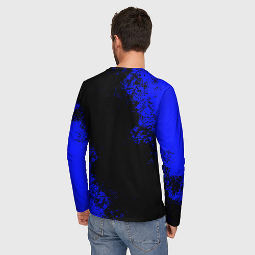 Мужской лонгслив Радужные друзья: улыбчивый Синий / 3D-принт – фото 4