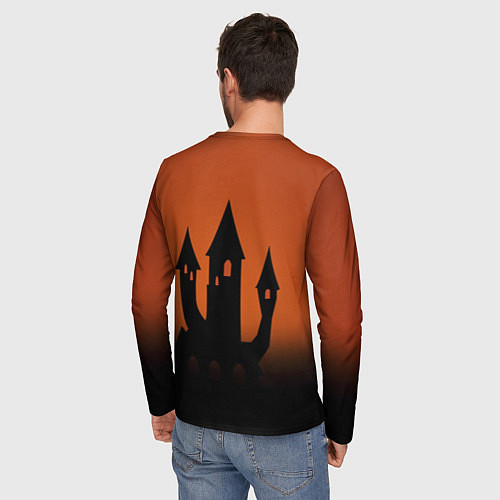 Мужской лонгслив Halloween - замок ведьм / 3D-принт – фото 4