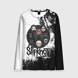 Лонгслив мужской Slipknot black and white, цвет: 3D-принт