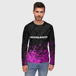 Лонгслив мужской Nickelback rock legends: символ сверху, цвет: 3D-принт — фото 2