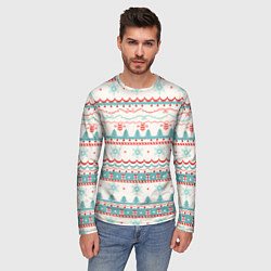 Лонгслив мужской Новогодний свитер, но без оленей, цвет: 3D-принт — фото 2