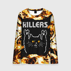 Лонгслив мужской The Killers рок кот и огонь, цвет: 3D-принт