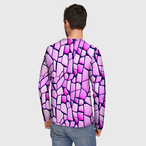 Мужской лонгслив Абстрактная мозаика - паттерн / 3D-принт – фото 4