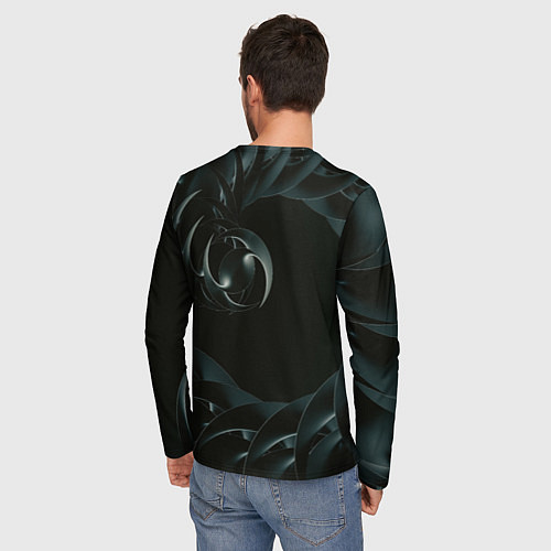 Мужской лонгслив Изометрическая спираль во тьме / 3D-принт – фото 4