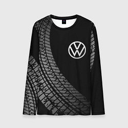 Лонгслив мужской Volkswagen tire tracks, цвет: 3D-принт