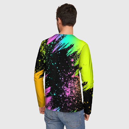 Мужской лонгслив Rainbow Friends - Blue / 3D-принт – фото 4