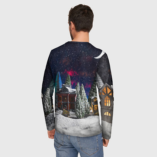 Мужской лонгслив С новым годом - новогодняя ночь / 3D-принт – фото 4