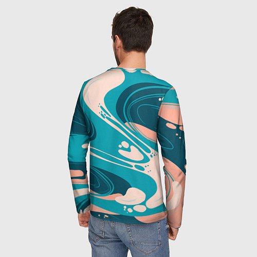 Мужской лонгслив Абстрактные разводы - текстура / 3D-принт – фото 4