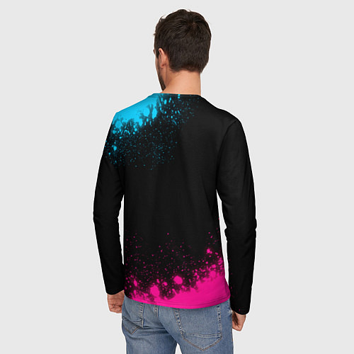 Мужской лонгслив Jaguar - neon gradient / 3D-принт – фото 4