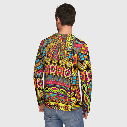 Мужской лонгслив Этно кот / 3D-принт – фото 4