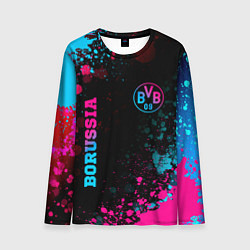 Мужской лонгслив Borussia - neon gradient: надпись, символ