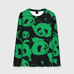 Лонгслив мужской Panda green pattern, цвет: 3D-принт