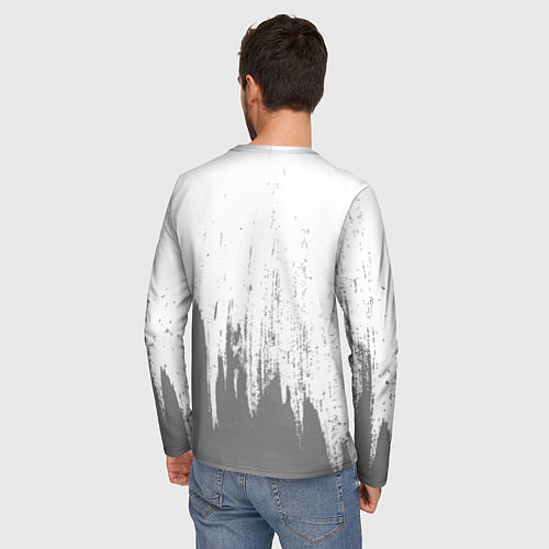 Мужской лонгслив Михаил - в красной рамке на светлом / 3D-принт – фото 4