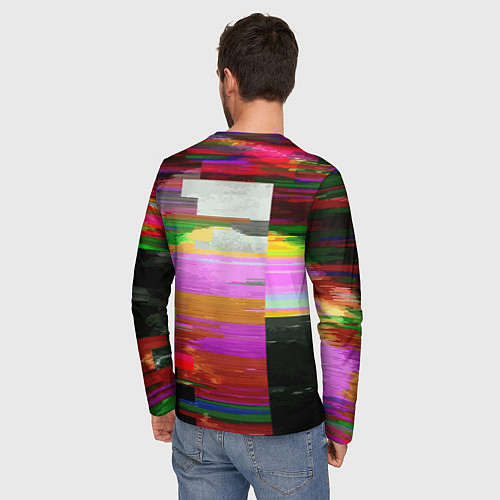Мужской лонгслив Череп кролика - glitch / 3D-принт – фото 4