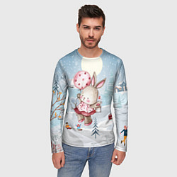 Лонгслив мужской Зайка с воздушным шариком, цвет: 3D-принт — фото 2